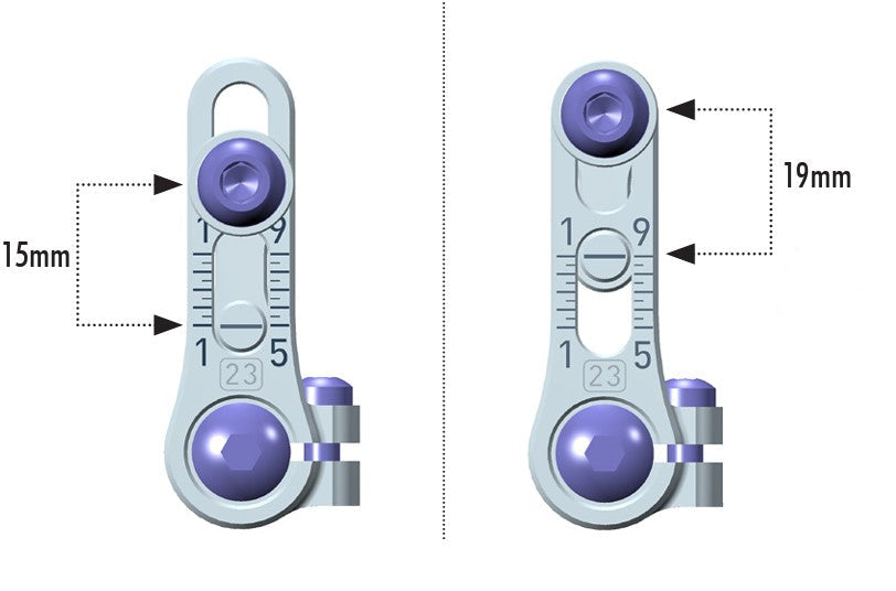ALU ADJUSTABLE CLAMP STEERING SERVO HORN - FUTABA, SAVÖX - 25T