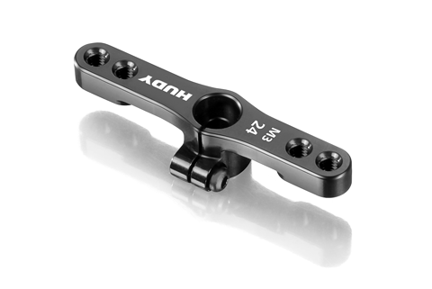 ALU CLAMP THROTTLE SERVO HORN - HITEC - 2-HOLE M3 - 24T