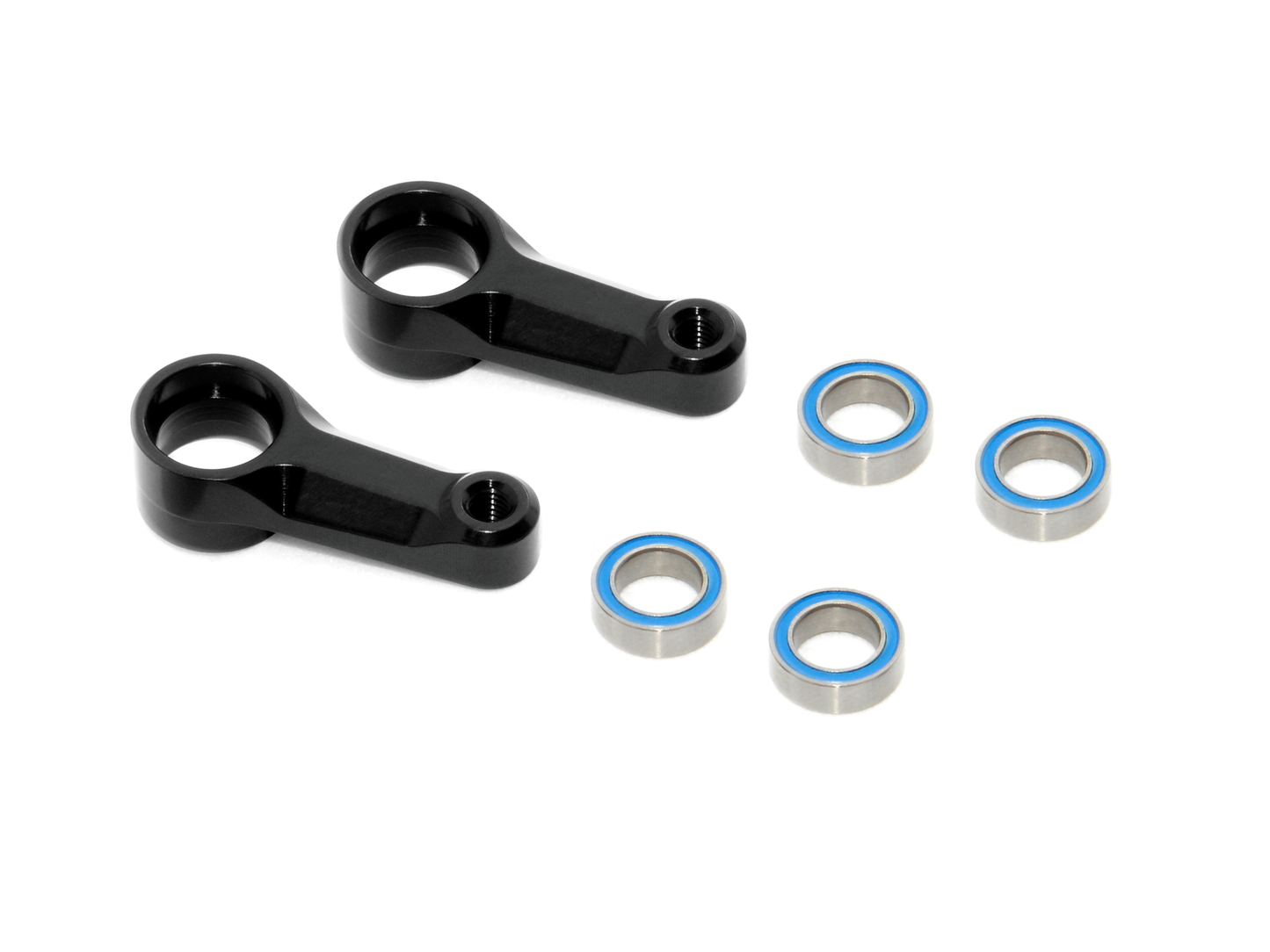 X4 ALU DUAL STEERING ARM - BLACK + BALL-BEARINGS (2)