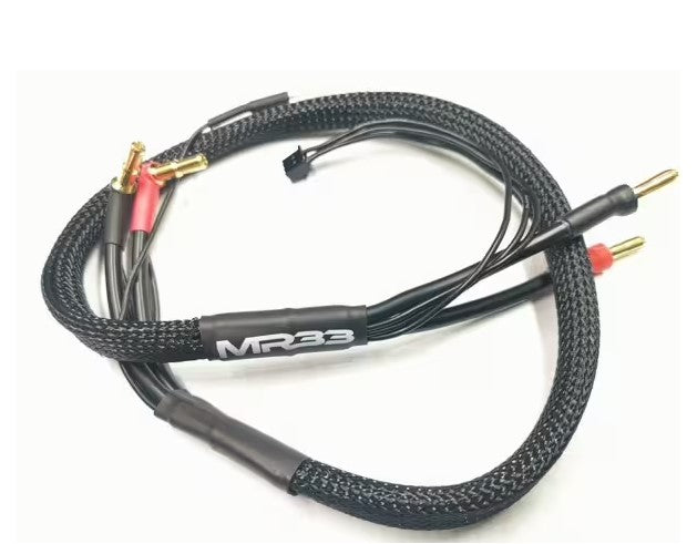 MR33 2S All-Black Charging Lead - 600mm - (4/5mm Dual Plug - XH)