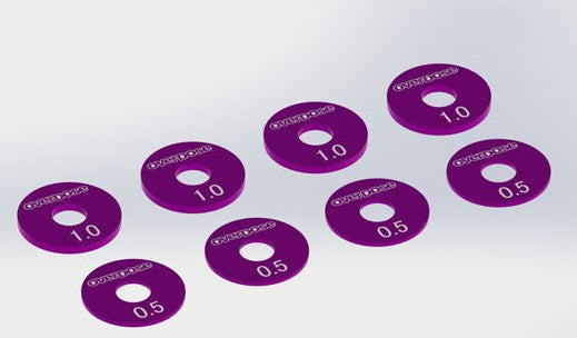 OVERDOSE Aluminum Wheel Spacer Set Purple 0.5Tx4pcs, 1.0Tx4pcs