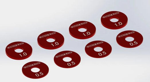 OVERDOSE Aluminium Wheel Spacer Set RED 0.5Tx4pcs, 1.0Tx4pcs