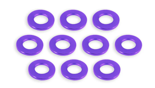 T-Works Aluminum 3mm Bore Washer 0.5mm (Purple) 10 pcs