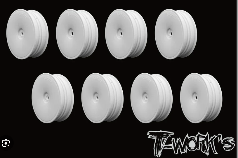 T-Works 2.2" 12mm Hex Narrow Front Wheel ( B6.1/6.2/RB5/RB6/RB7/YZ2/XB2) - White