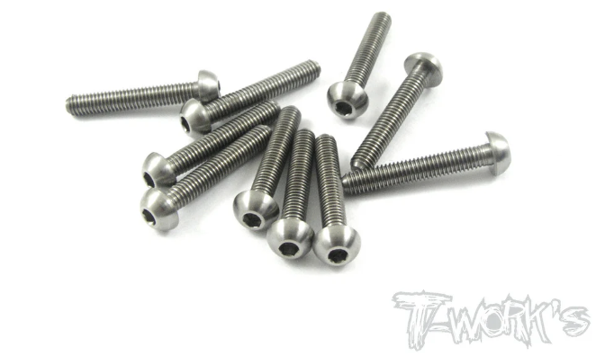 T-Works 64 Titanium Hex.Socket Button Head Screw 3mm x 18mm (10pcs)