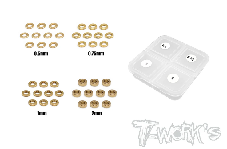 T-works Brass 3mm Bore Washer Set 2mm (10pcs)