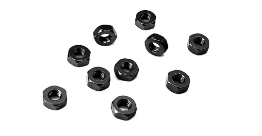 T-works Aluminium Nuts 3mm (Black) 10pcs