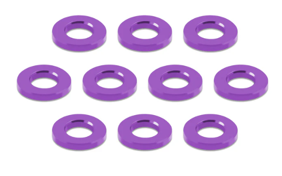 T-works Aluminunm 3mm Bore Washer 1.0mm (Purple) 10pcs