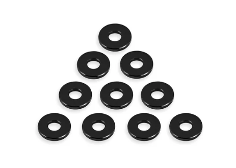 T-works Aluminum Shim 3X7.8X1mm 10pcs (Black)