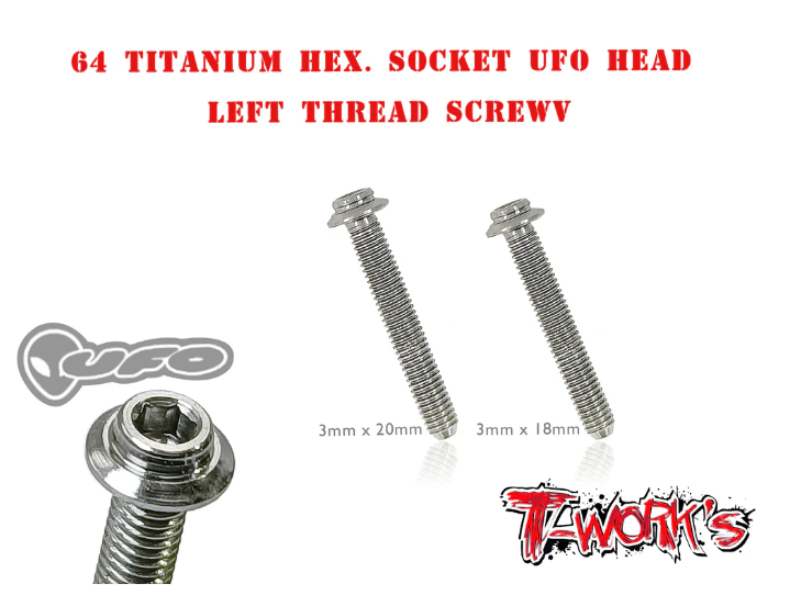 T-works 64 Titanium Hex. Socket UFO Head Left Thread Screw ( 5pcs.)