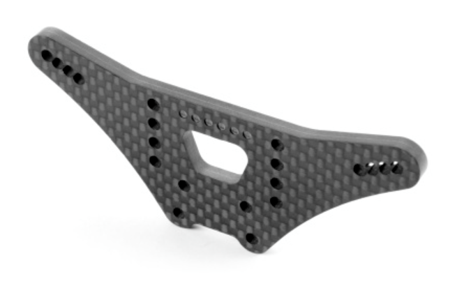 Xray XB2 Carbon Shock Tower 6-Dots - Rear