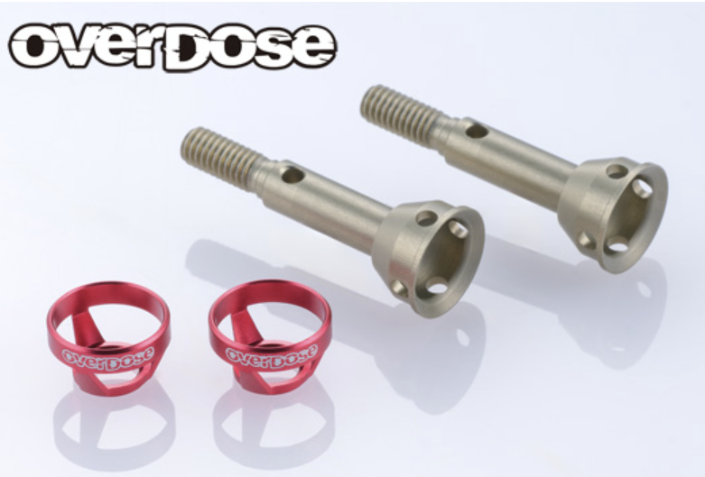 OVERDOSE Lightweight aluminum rear axle shaft (For GALM ver.2 / Red)