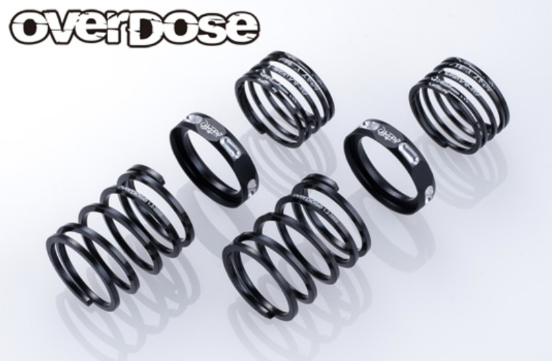 OVERDOSE 4Edge Twin Spring 1.2-2055 (Wire diameter □1.2, 5.5 turns, Free length 20mm, with HSP / 2pcs / Black)