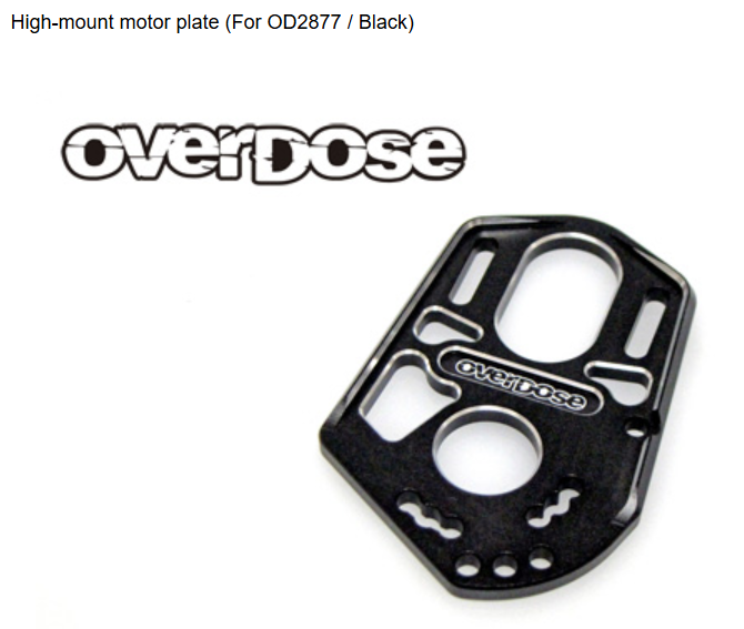 OVERDOSE High-mount motor plate (For OD2877 / Black)