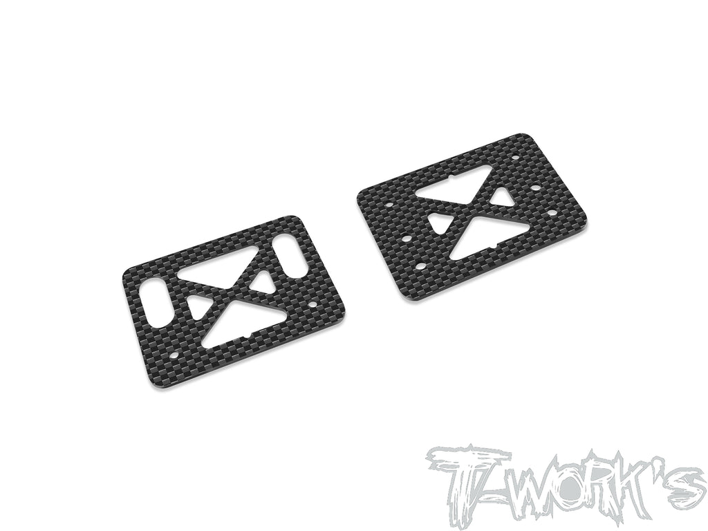 T-Work's One Piece Graphite Rear Wing Stay Reinforcement And Heightening Plate ( For Kyosho MP11 )