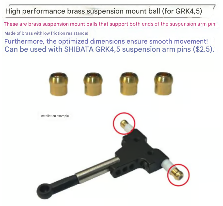 High Performance brass suspension mount ball(for GRK4,5)