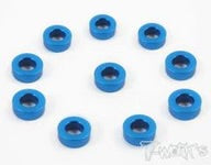 T-work’s Aluminum 3mm Bore Washer 2.00mm ( Tamiya Blue ) 10pcs.