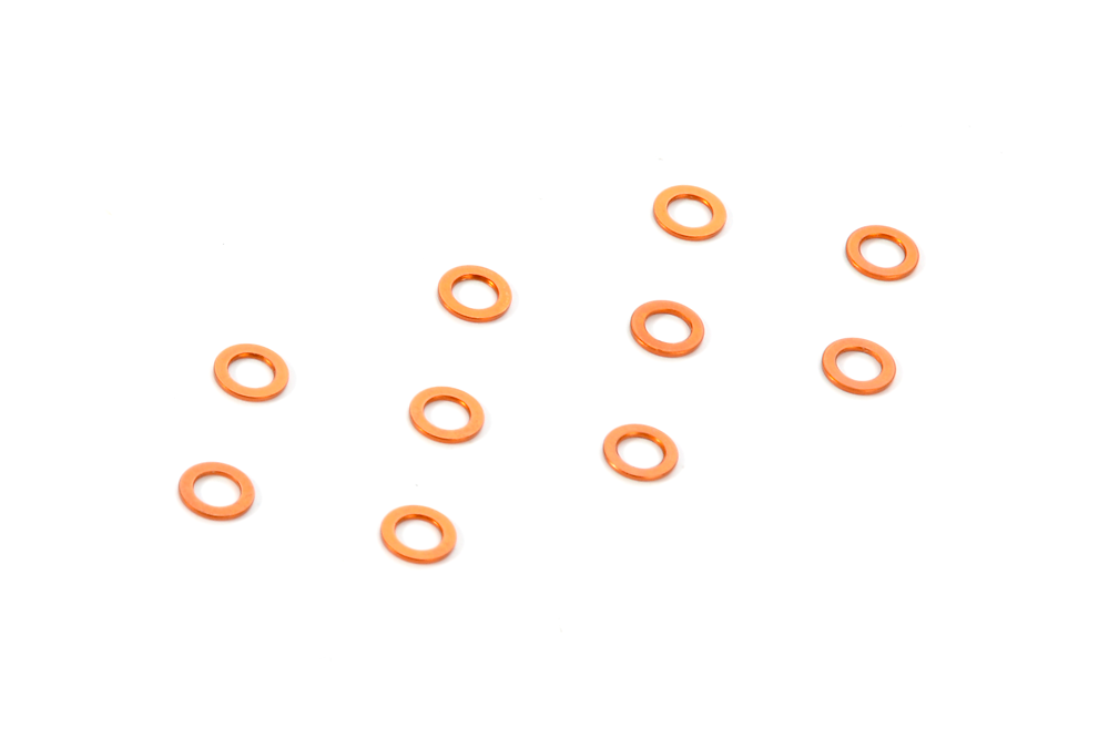 ALU SHIM 3x5x0.5MM - ORANGE (10)
