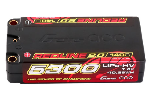 GensAce Redline 2.0 5300 mAh 140C Shorty Lipo