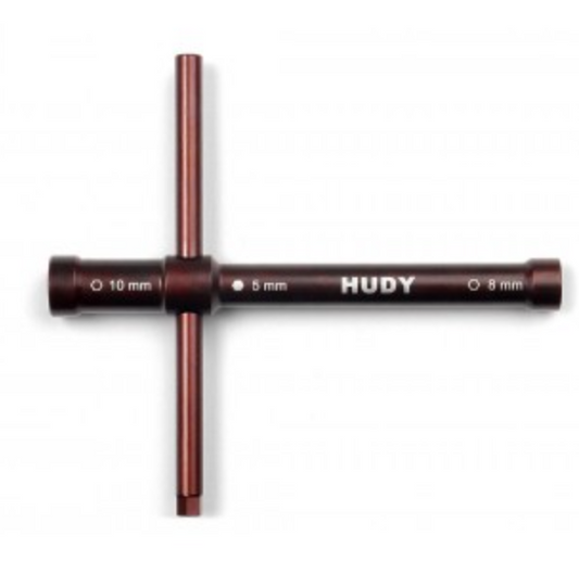 HUDY CROSS WRENCH GLOWPLUG # 8MM / CLUTCHNUT # 10MM - LONG