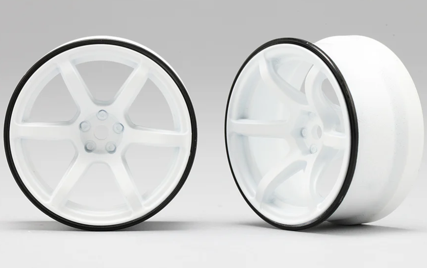 Yokomo RP Hi Traction drift wheel White, Offset 6, Pack of 2