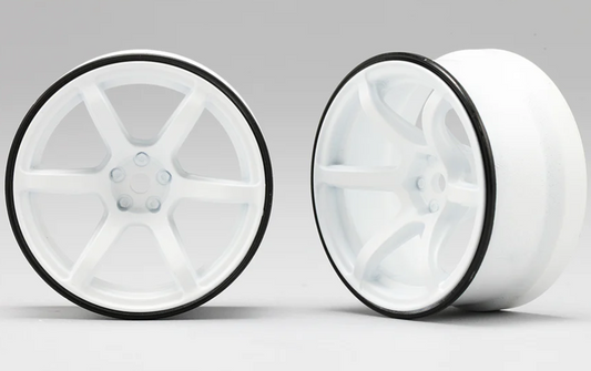 Yokomo RP Hi Traction drift wheel White, Offset 6, Pack of 2