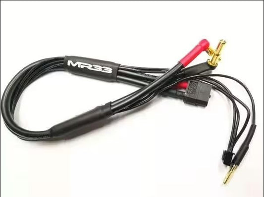 MR33 2S XT90 All-Black Charging Lead 300mm (4/5mm Dual Plug -XH)