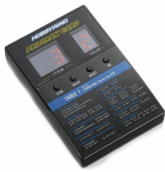 Hobbywing Program Card General