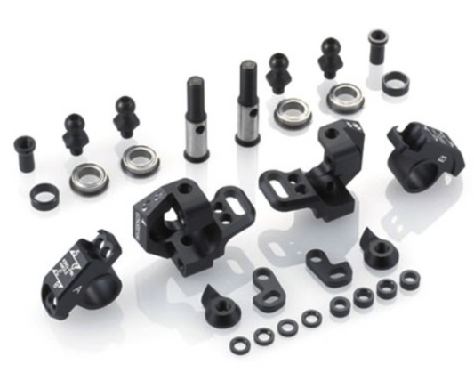 OVERDOSE Adjustable Aluminum Knuckle Set Type-2 (For RWD/Black)