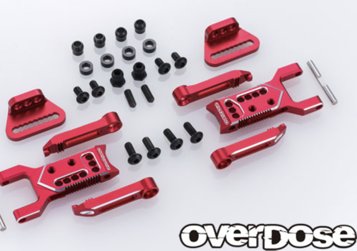 OVERDOSE Adjustable Aluminum Rear Suspension Arm Type-3 (Red)