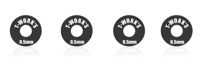 T-Works Aluminum Wheel Shim 0.5mm 4pcs (Black)