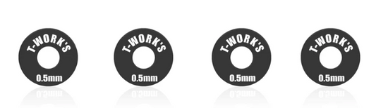 T-Works Aluminum Wheel Shim 0.5mm 4pcs (Black)