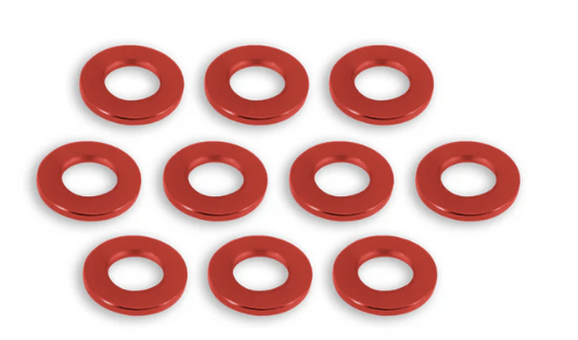 T-Works Aluminum 3mm Bore Washer 0.5mm (Red) 10 pcs