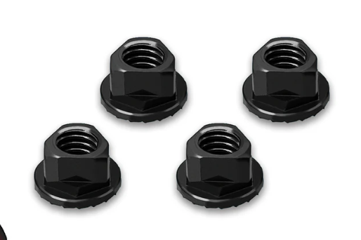 T-Works 7075-T6 Alum. Featherlite Wheel nut M4 Black