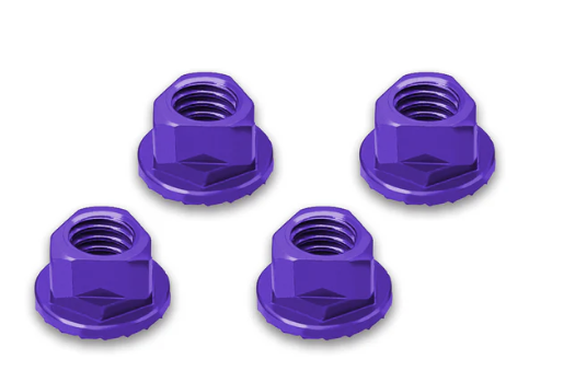 T-Works 7075-T6 Alum. Featherlite Wheel nut M4 Purple