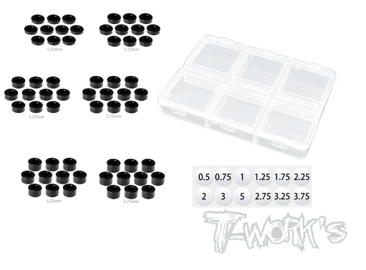 T-Works Aluminum 3mm Bore Washer Set B (Black)