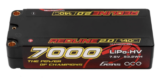 GensAce Red Line 2.0 7000mAh 7.6V 2S1P 140C Lipo Battery