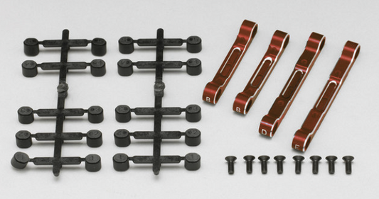 Yokomo Aluminum Adjustable Bevel Edge Suspension Mount Set Red for YD-2