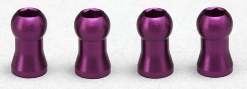 Yokomo Shock Mounting Ball (4pc) for Big Bore Shock (Purple)