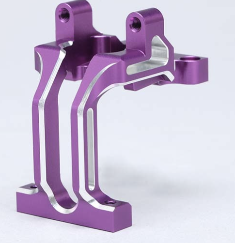 Yokomo Chamfered Alum Front Bulk Head (Purple) One Piece Type for YD-2