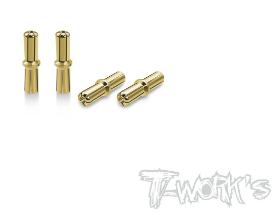 T-works 5mm Gold Plated Dual Battery Plug 4pcs