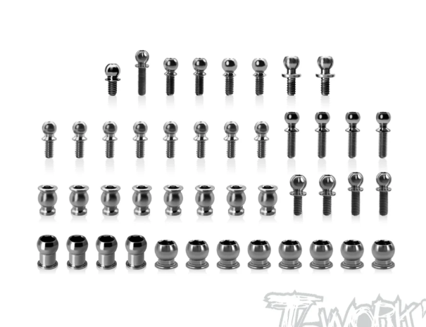 T-Works 64 Titanium Ball End set ( For Xray X4'26) 44pcs.