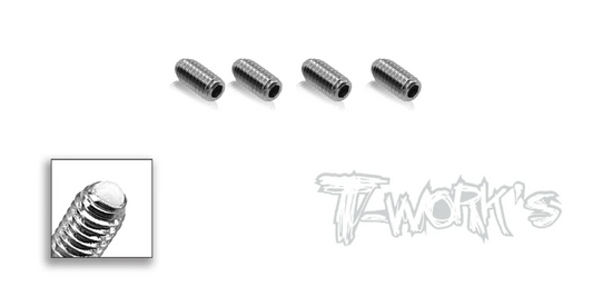 T-works M4 x 8 Active Down -Stop Screws - For 1/10 TC Bumpy Tracks (4pcs)