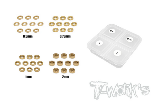 T-works Brass 3mm Bore Washer Set 1mm (10pcs)