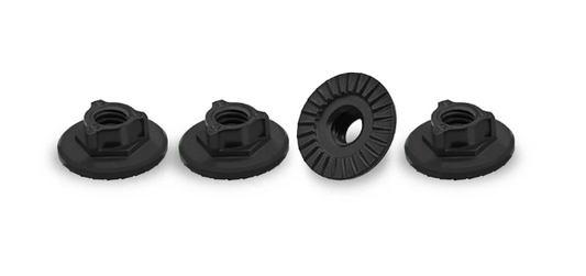 T-works 7075-T6 Alum. Ultra Light Weight large-contact Serrated Wheel Nut 4pcs (Black)