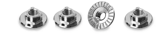 T-works 64 Titanium Ultra Light Weight Large Contact Serrated M4 Wheel Nuts (4pc)