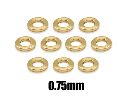 T-works Brass 3mm Bore Washer Set 0.75mm (10pcs)
