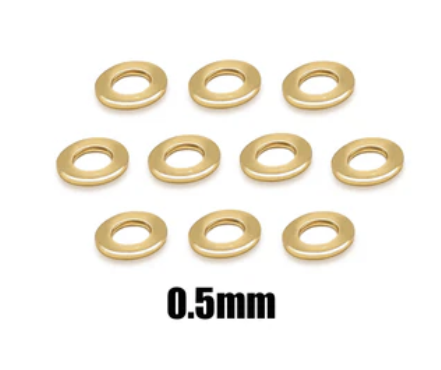 T-works Brass 3mm Bore Washer Set 0.5mm (10pcs)