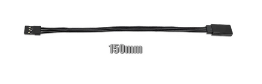 T-works Black Color Servo Extension with 22 AWG Heavy Wires 150mm