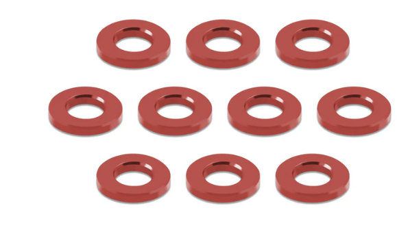 T-works Aluminunm 3mm Bore Washer 1.0mm (Red) 10pcs